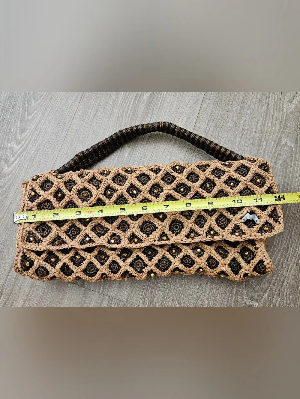 NWT Made for a Woman Vakona Clutch Handwoven Raphia Beaded Madagascar